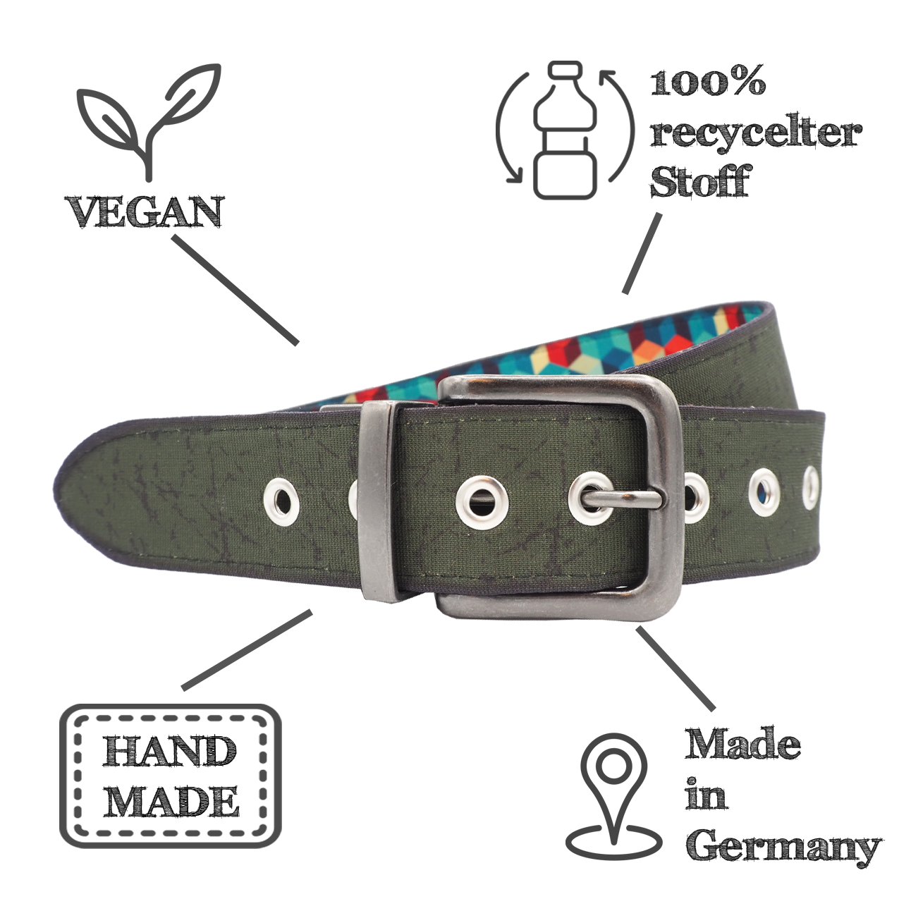 Seegarn - Gürtel / Wendegürtel Seekrank 4cm