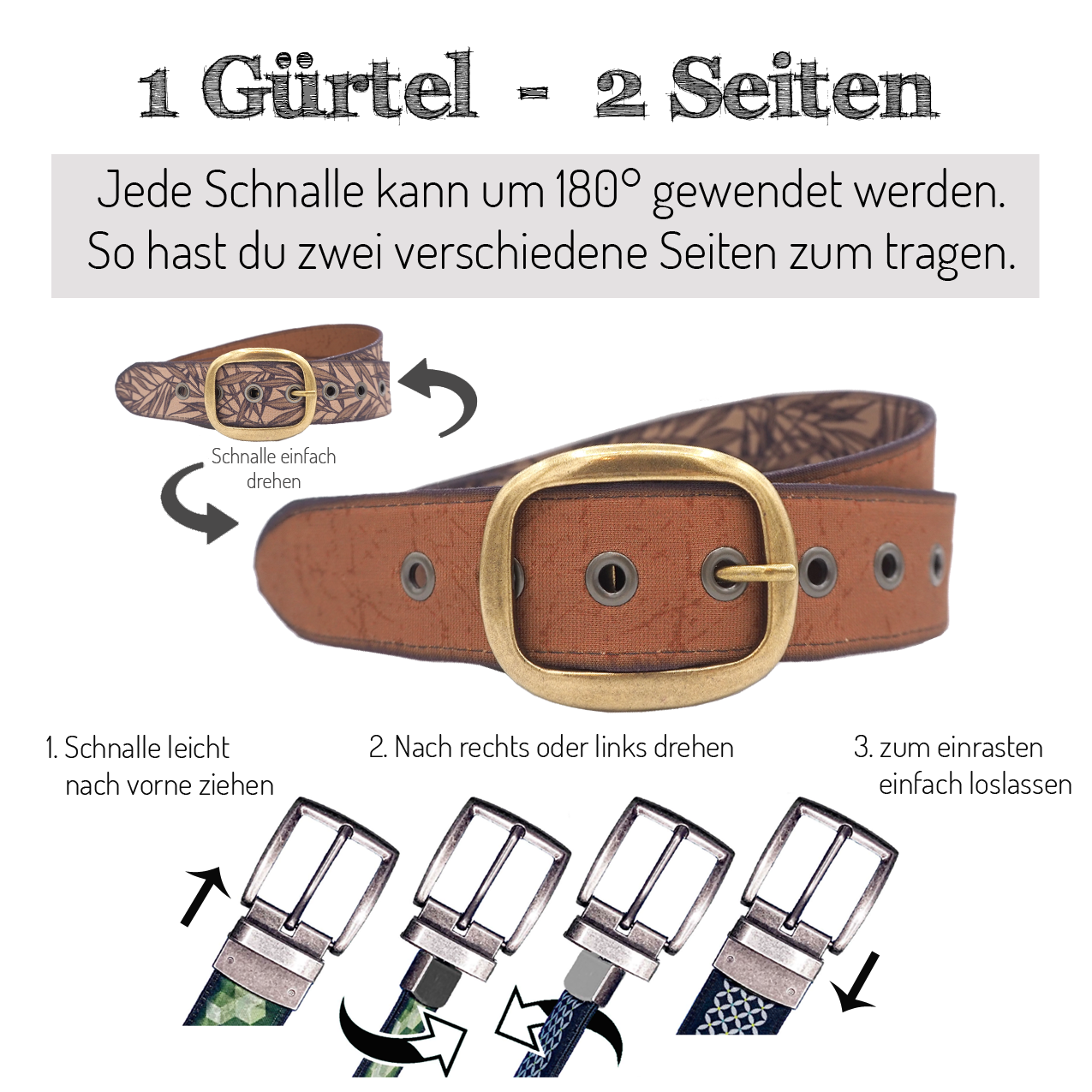 Seegarn - Gürtel / Wendegürtel Seeboden 4cm