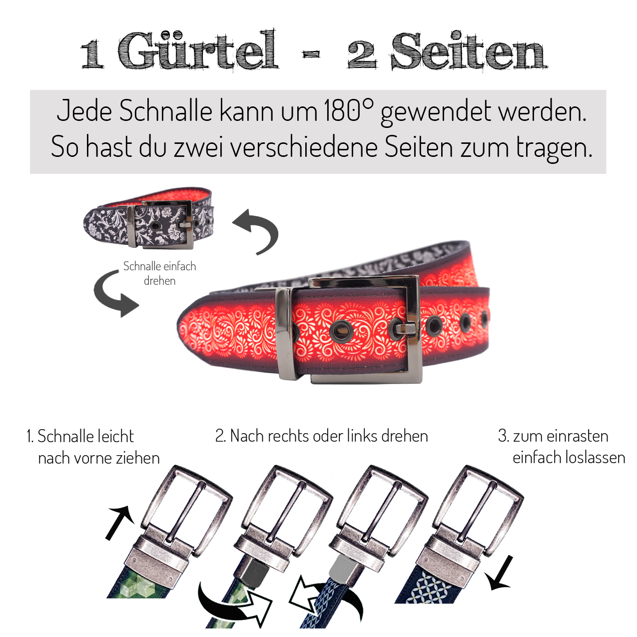 Seegarn - Gürtel / Wendegürtel SeeBrise 4cm