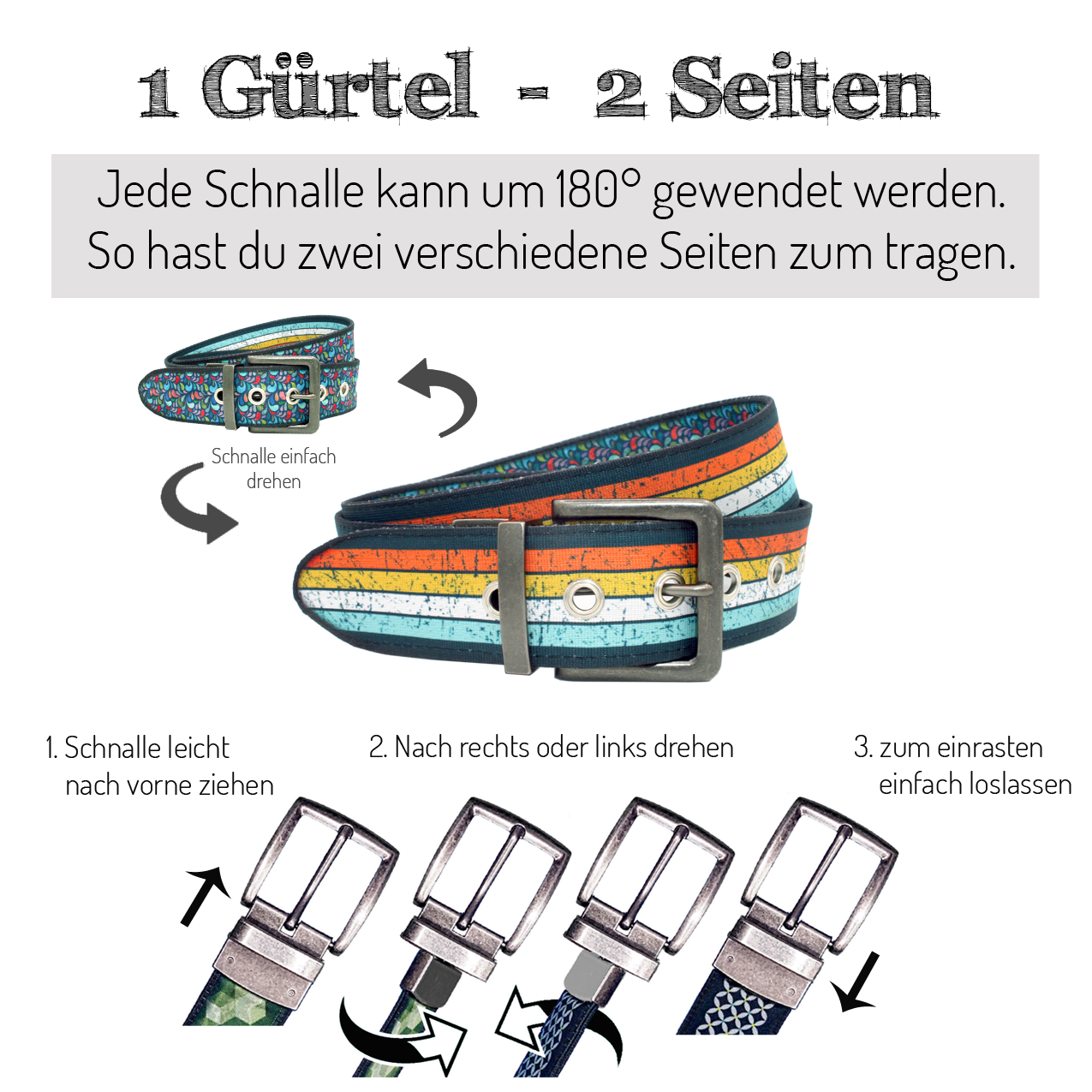 Seegarn - Gürtel / Wendegürtel SeeLe 4cm